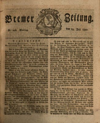 Bremer Zeitung Montag 24. Juli 1820