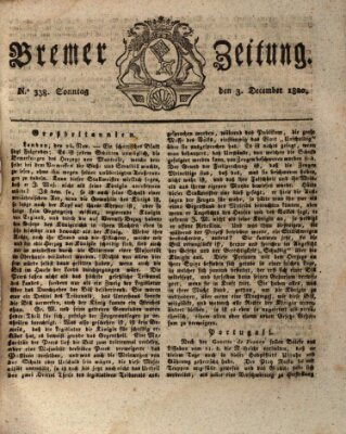 Bremer Zeitung Sonntag 3. Dezember 1820