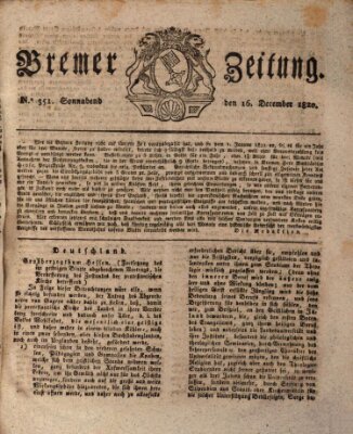 Bremer Zeitung Samstag 16. Dezember 1820