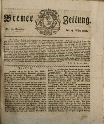 Bremer Zeitung Sonntag 18. März 1821