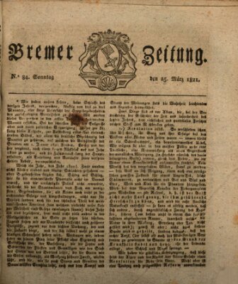 Bremer Zeitung Sonntag 25. März 1821