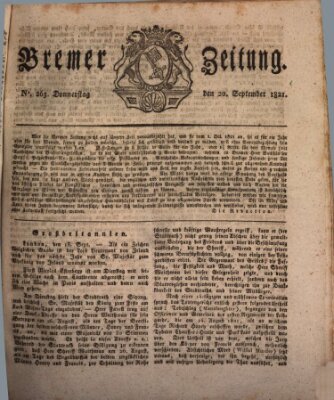 Bremer Zeitung Donnerstag 20. September 1821