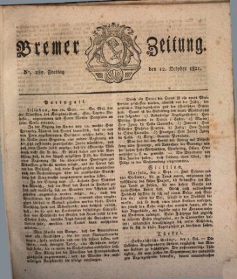 Bremer Zeitung Freitag 12. Oktober 1821
