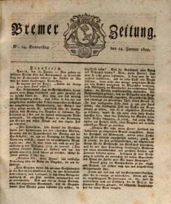 Bremer Zeitung Donnerstag 24. Januar 1822
