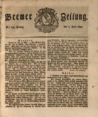 Bremer Zeitung Freitag 7. Juni 1822