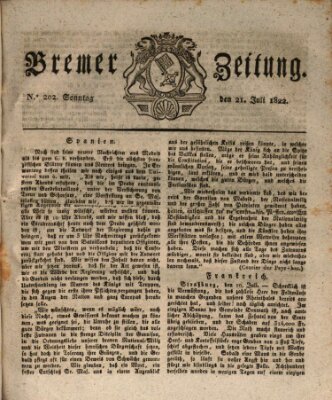 Bremer Zeitung Sonntag 21. Juli 1822