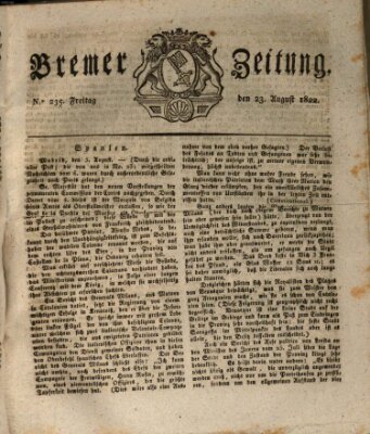Bremer Zeitung Freitag 23. August 1822