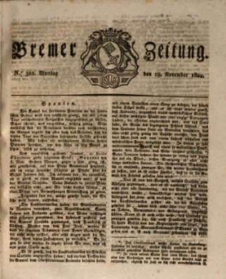 Bremer Zeitung Montag 18. November 1822
