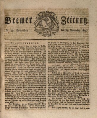 Bremer Zeitung Donnerstag 28. November 1822