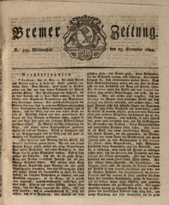 Bremer Zeitung Mittwoch 25. Dezember 1822
