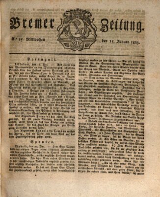 Bremer Zeitung Mittwoch 15. Januar 1823