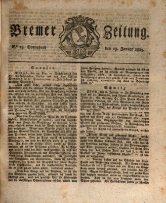 Bremer Zeitung Samstag 18. Januar 1823