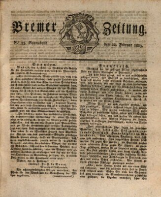 Bremer Zeitung Samstag 22. Februar 1823
