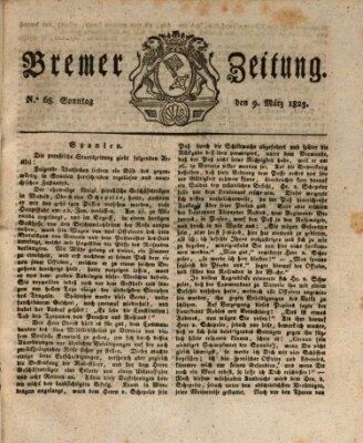 Bremer Zeitung Sonntag 9. März 1823
