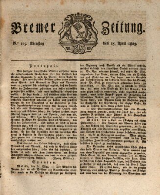 Bremer Zeitung Dienstag 15. April 1823