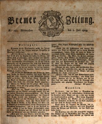 Bremer Zeitung Mittwoch 2. Juli 1823
