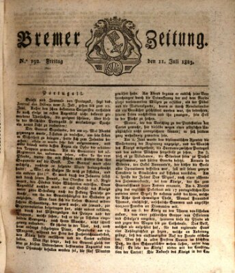 Bremer Zeitung Freitag 11. Juli 1823