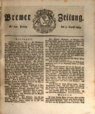 Bremer Zeitung Freitag 8. August 1823