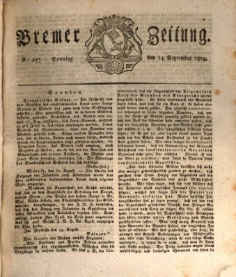 Bremer Zeitung Sonntag 14. September 1823