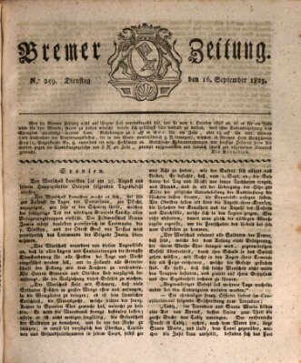 Bremer Zeitung Dienstag 16. September 1823