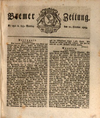 Bremer Zeitung Montag 20. Oktober 1823
