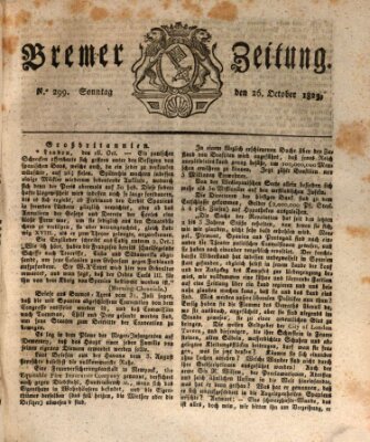 Bremer Zeitung Sonntag 26. Oktober 1823