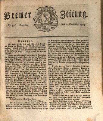 Bremer Zeitung Sonntag 2. November 1823