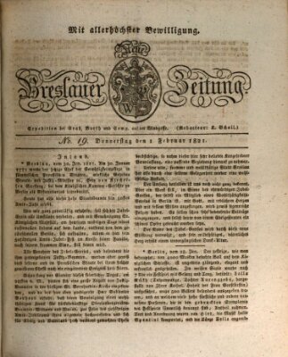 Neue Breslauer Zeitung Donnerstag 1. Februar 1821