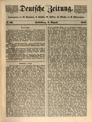 Deutsche Zeitung 〈Frankfurt, Main〉 Donnerstag 5. August 1847