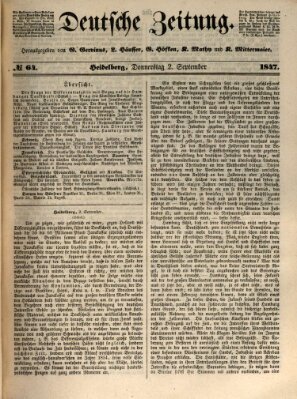 Deutsche Zeitung 〈Frankfurt, Main〉 Donnerstag 2. September 1847