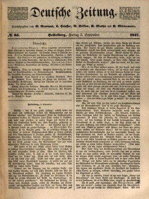 Deutsche Zeitung 〈Frankfurt, Main〉 Freitag 3. September 1847