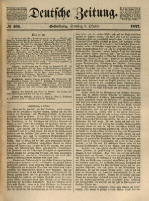 Deutsche Zeitung 〈Frankfurt, Main〉 Samstag 9. Oktober 1847