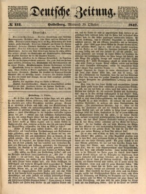 Deutsche Zeitung 〈Frankfurt, Main〉 Mittwoch 20. Oktober 1847