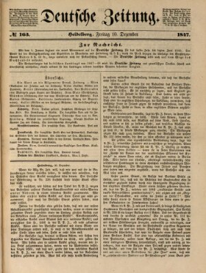 Deutsche Zeitung 〈Frankfurt, Main〉 Freitag 10. Dezember 1847