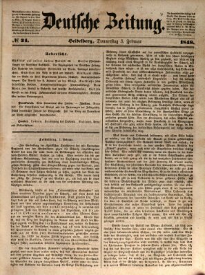 Deutsche Zeitung 〈Frankfurt, Main〉 Donnerstag 3. Februar 1848