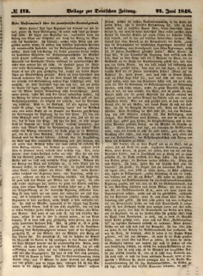 Deutsche Zeitung 〈Frankfurt, Main〉 Donnerstag 22. Juni 1848