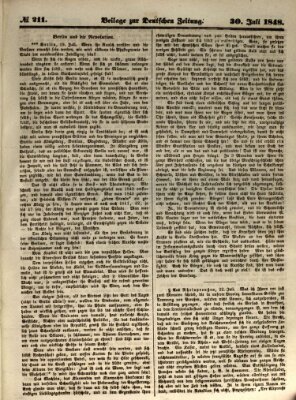 Deutsche Zeitung 〈Frankfurt, Main〉 Sonntag 30. Juli 1848