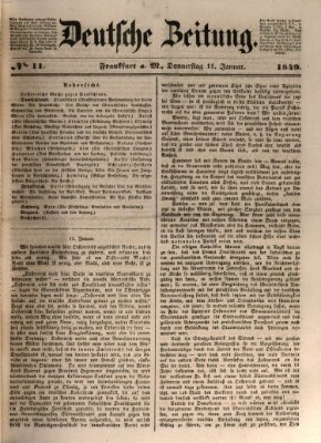 Deutsche Zeitung 〈Frankfurt, Main〉 Donnerstag 11. Januar 1849