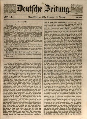 Deutsche Zeitung 〈Frankfurt, Main〉 Sonntag 14. Januar 1849