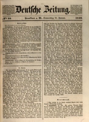 Deutsche Zeitung 〈Frankfurt, Main〉 Donnerstag 25. Januar 1849