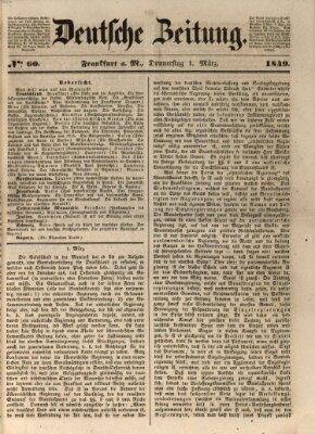 Deutsche Zeitung 〈Frankfurt, Main〉 Donnerstag 1. März 1849
