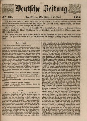 Deutsche Zeitung 〈Frankfurt, Main〉 Mittwoch 20. Juni 1849