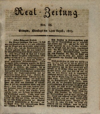 Erlanger Real-Zeitung Dienstag 24. August 1813