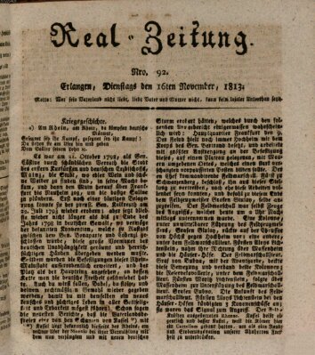 Erlanger Real-Zeitung Dienstag 16. November 1813