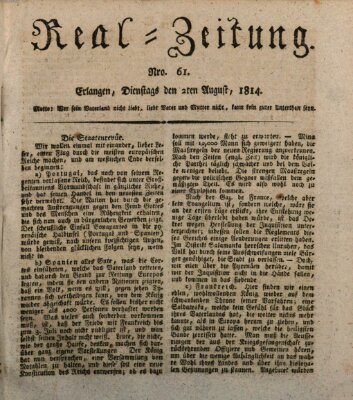 Erlanger Real-Zeitung Dienstag 2. August 1814