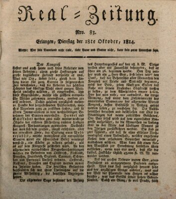 Erlanger Real-Zeitung Dienstag 18. Oktober 1814