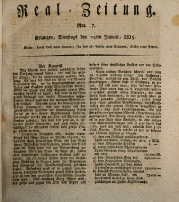 Erlanger Real-Zeitung Dienstag 24. Januar 1815