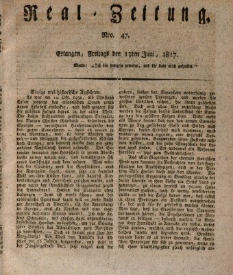 Erlanger Real-Zeitung Freitag 13. Juni 1817