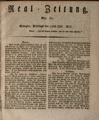 Erlanger Real-Zeitung Dienstag 29. Juli 1817