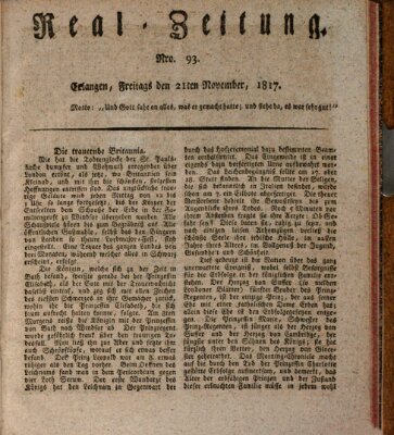 Erlanger Real-Zeitung Freitag 21. November 1817